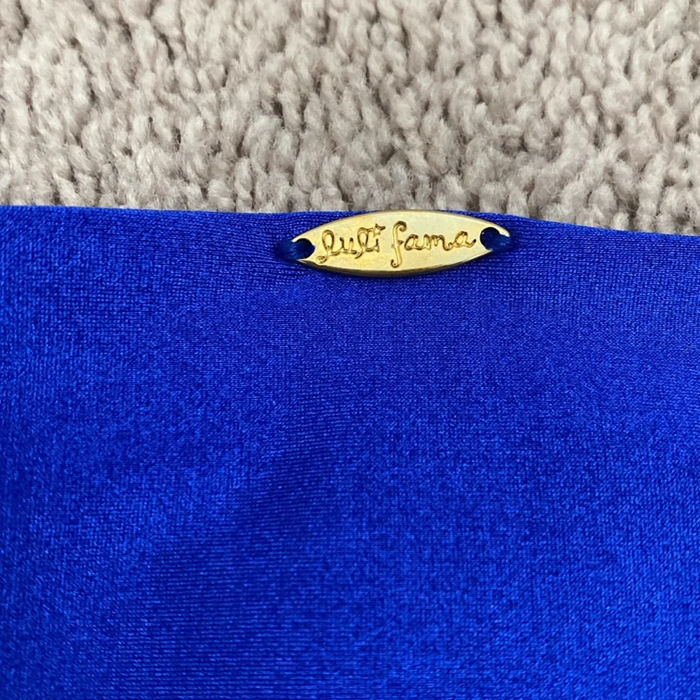 Luli Fama Kiss The Wave Triangle Top And Strings To Braid Full Bottom Size XS - Picture 9 of 15